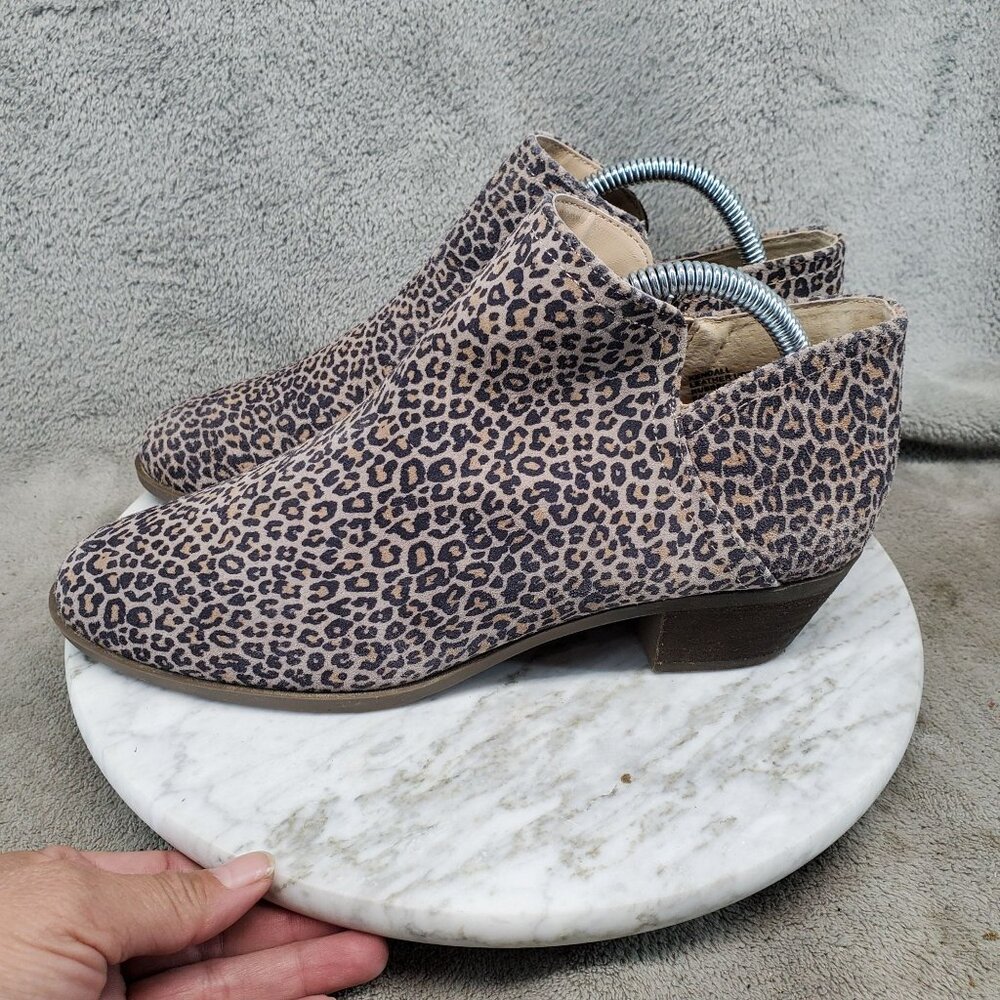 Crown & Ivy Shoes Womens Size 9 Brown Leopard Leather Kendall Ankle Boots *GUC*